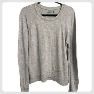 Athleta Sweatshirt‎ Womens Heather Grey Long Sleeve Criss Cross Tulip Sz. S